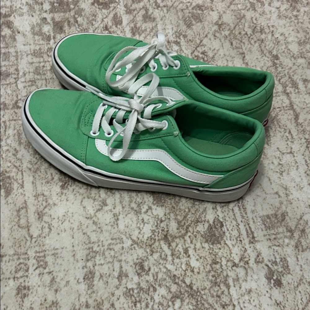 Vans Mint Green and White Sneakers